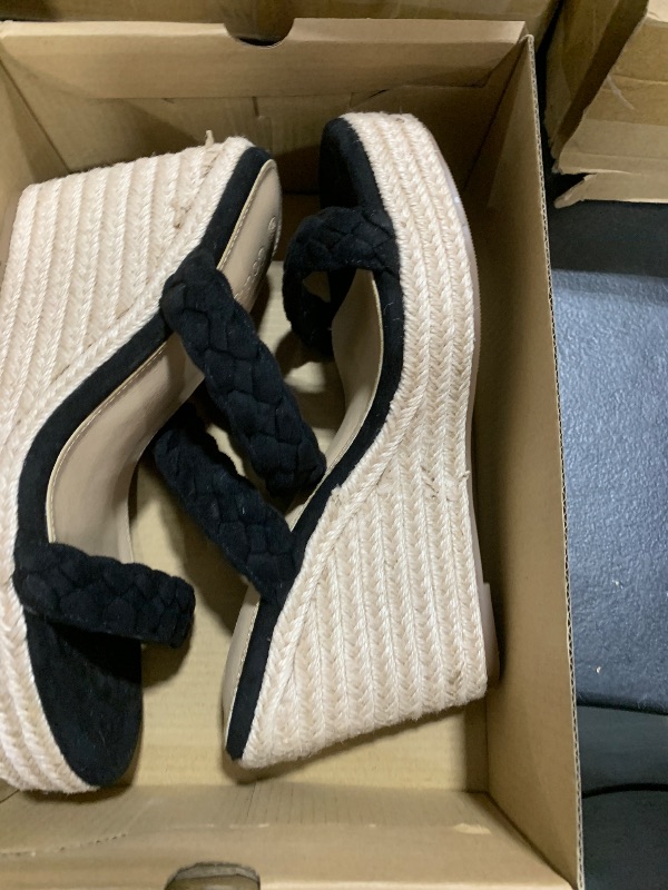 Photo 1 of Womens Wedge Platform Sandals Espadrilles Two Strap Woven Slip On Summer Cute Slide Sandals. SIZE 9/12