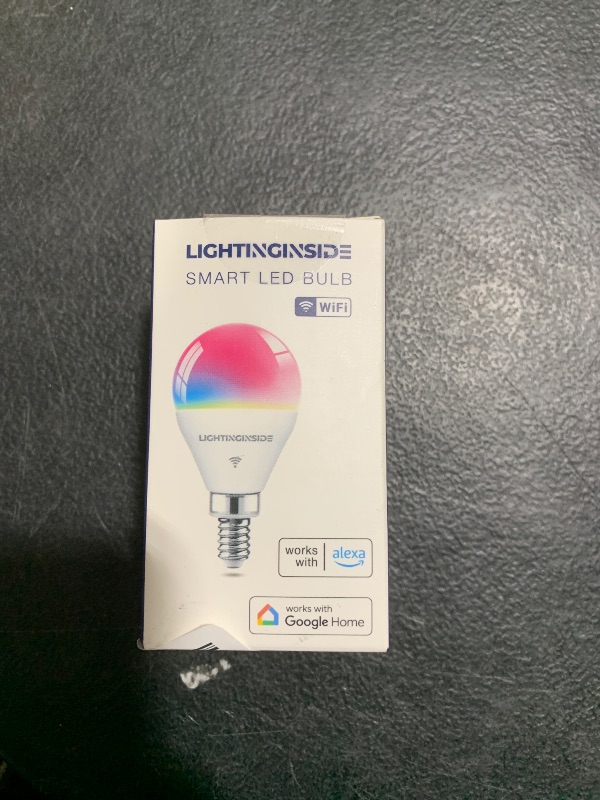 Photo 1 of Lightinginside E12 Smart Light Bulbs 50W Equivalent, WiFi G16 1/2 RGBCW Candelabra Ceiling Fan Smart Bulb Compatible with Alexa/Google Assistant/Smart Life, 5W 550LM, 2.4G WiFi Only, ETL Listed, 1PC
