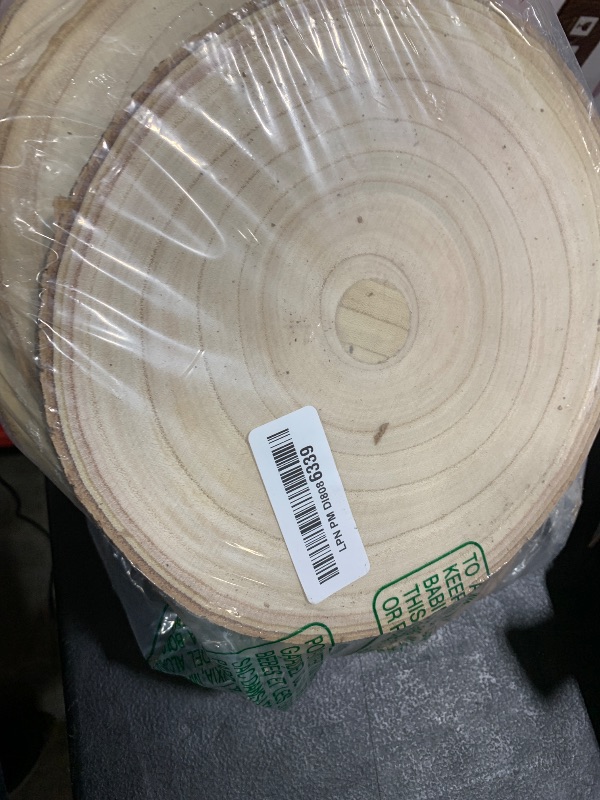 Photo 1 of 10 pcs Large Wood Slices for Centerpieces 9-10 inches Wood Rounds for Tables Decor Rustic Wood Circles for DIY Crafts and Wedding Decor Round Wooden Discs Wood Slice Ornaments