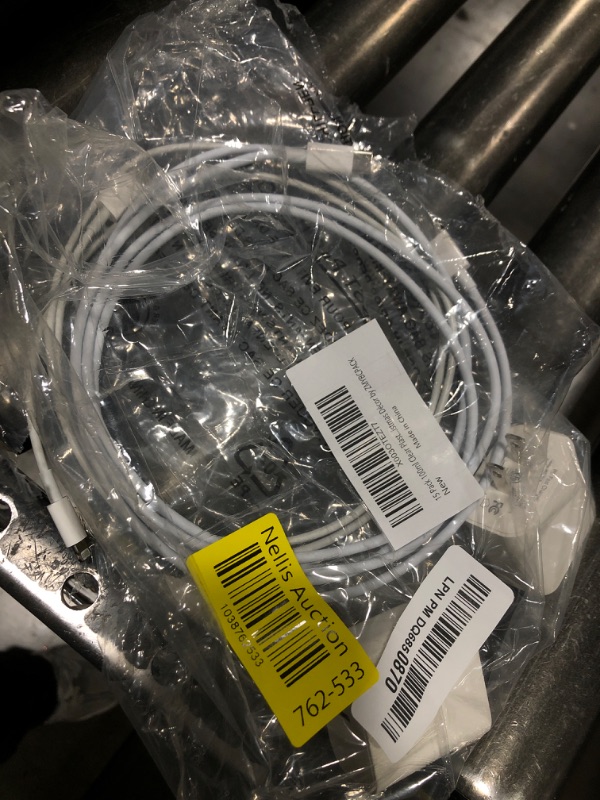 Photo 1 of 1 IPHONE 15 TYPE C  AND 1 REGULAR IPHONE CHARGER WHITE CORD AND BOX INCLUDED 