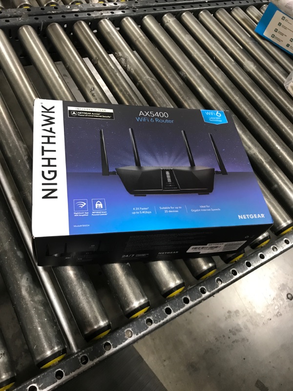 Photo 1 of NETGEAR Nighthawk 6-Stream Dual-Band WiFi 6 Router (RAX54S) – Security Features, AX5400 Wireless Speed, Up to 5.4 Gbps, Covers up to 2,500 sq. ft., 25 Devices - 1-Year Armor Subscription Included