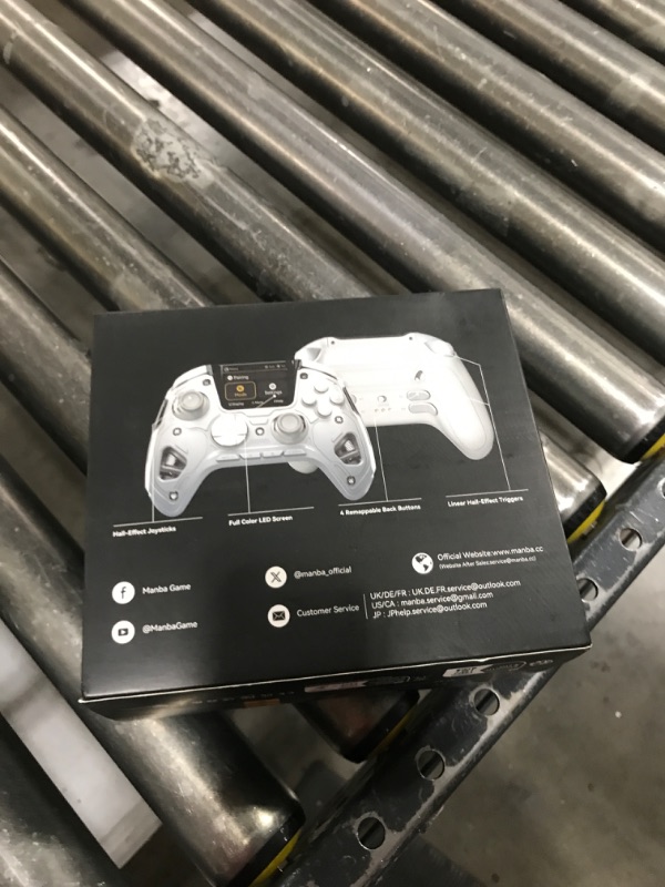 Photo 1 of ManbaOne Interactive Screen Wireless Gaming Controller for PC/Switch/iOS/Android,Hall Effect Stick & Trigger,RGB Lighting,Remappable Buttons,1800mAh with Charging Dock (White)
