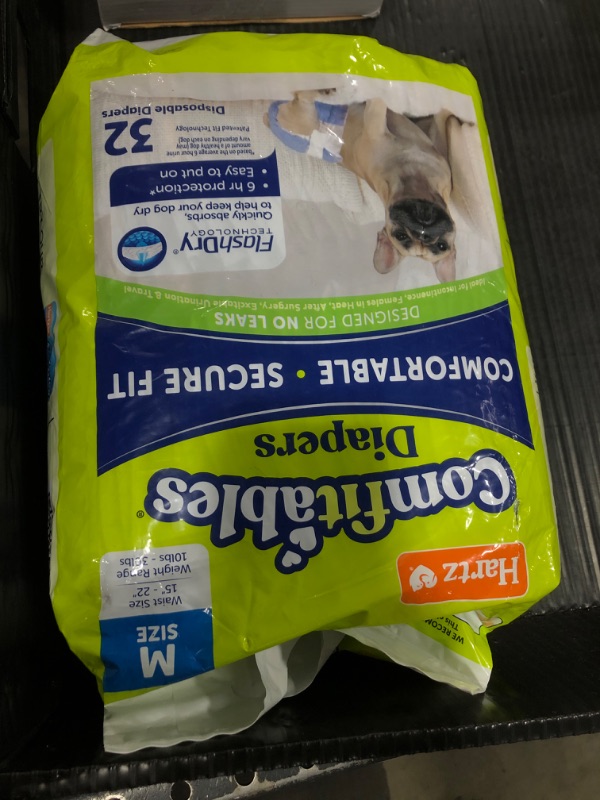 Photo 1 of Hartz Disposable Dog Diapers, Size M 32 count, Comfortable & Secure Fit, Easy to Put On