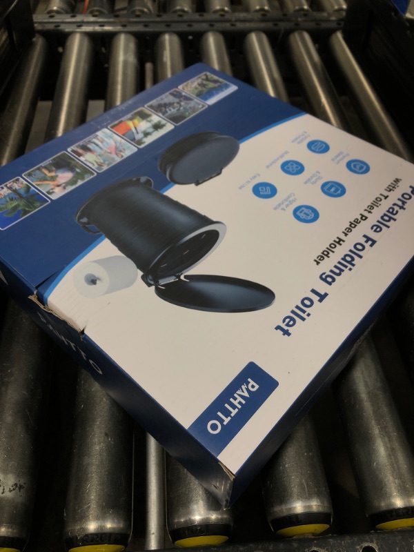 Photo 1 of PAHTTO Portable Toilet for Adults, Retractable Porta Potty for Camping, Fishing, RV Travel, Road Trips with Toilet Paper Holder and Lid, Adjustable Height