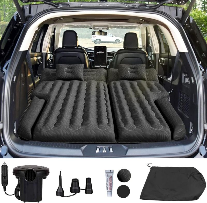 Photo 1 of Umbrauto SUV Air Mattress for Trunk: Upgraded Car Camping Mattress with Flocked Surface and Extra Thick Bottom, Van Sleeping Bed for Back Seat with Pump, Nozzle, Repair Patch, Carry Bag