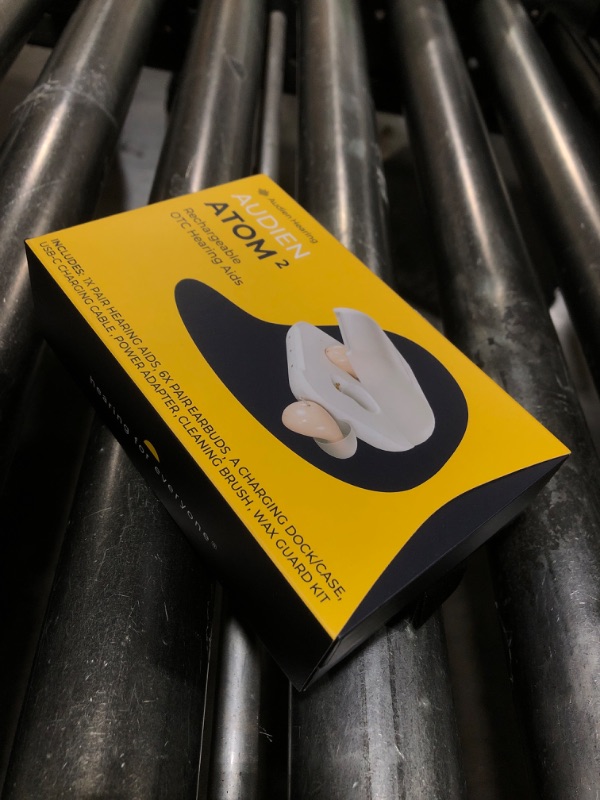 Photo 1 of Audien ATOM 2 Wireless Rechargeable OTC Hearing Aid, Premium Comfort Design and Nearly Invisible