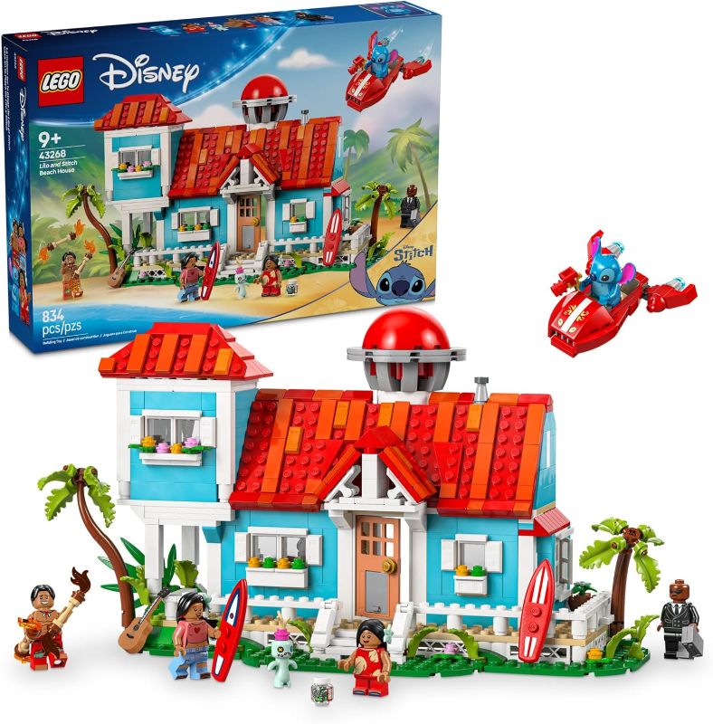Photo 1 of LEGO Disney Lilo and Stitch Beach House Toy - Building Playset for Kids, Girls and Boys, Ages 9+ - Includes 5 Minifigures - Disney Gift Idea for Fans of Lilo & Stitch Movie