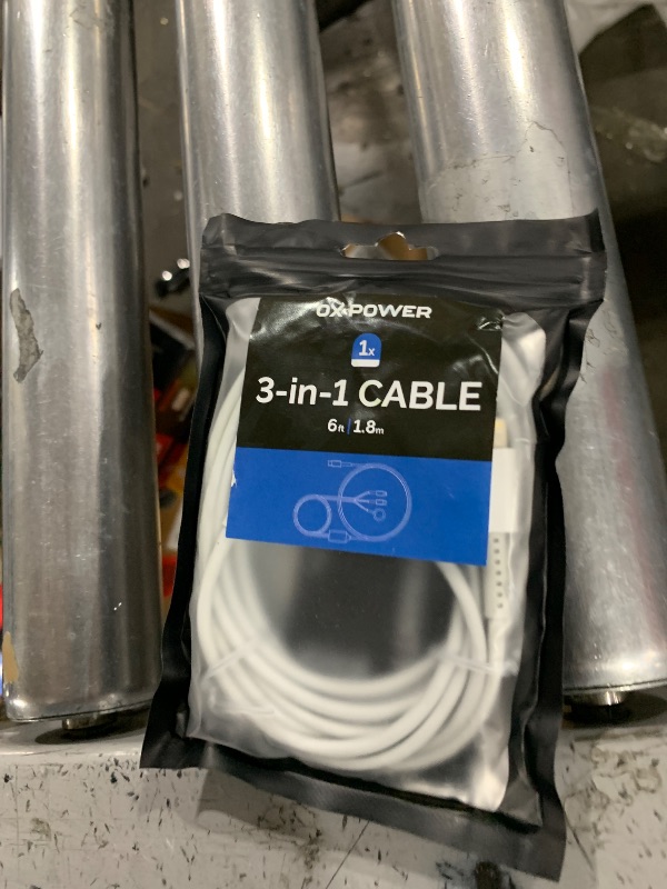 Photo 1 of Ox Power [6 Feet] USB C Multi Charging Cable Ultra-Fast 89.5W 3 in 1 Charger & Data Cable. MFi Certified USB Cables Compatible with Watch, iPhone, and USB C Charging Cords (1.8 Meter Cable Only)