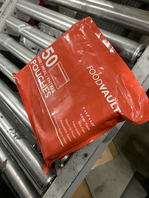 Photo 1 of FoodVault 50-Pack MRE Mylar Bags [8 Mil per Side - 9" x 6.5" x 4.25"] Stand-Up Zipper Pouches Perfect for Freeze Drying, Backpacking & Long-Term Food Storage