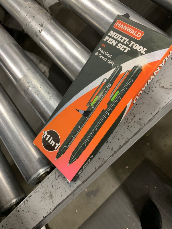 Photo 1 of 11-in-1 Multitool Pen Set with LED Light, Flathead & Phillips Screwdrivers, Level, Ruler, Bottle Opener, and Stylus, Gifts for Him Men Husband, Boyfriends, Gifts for Dad, Husband, Black