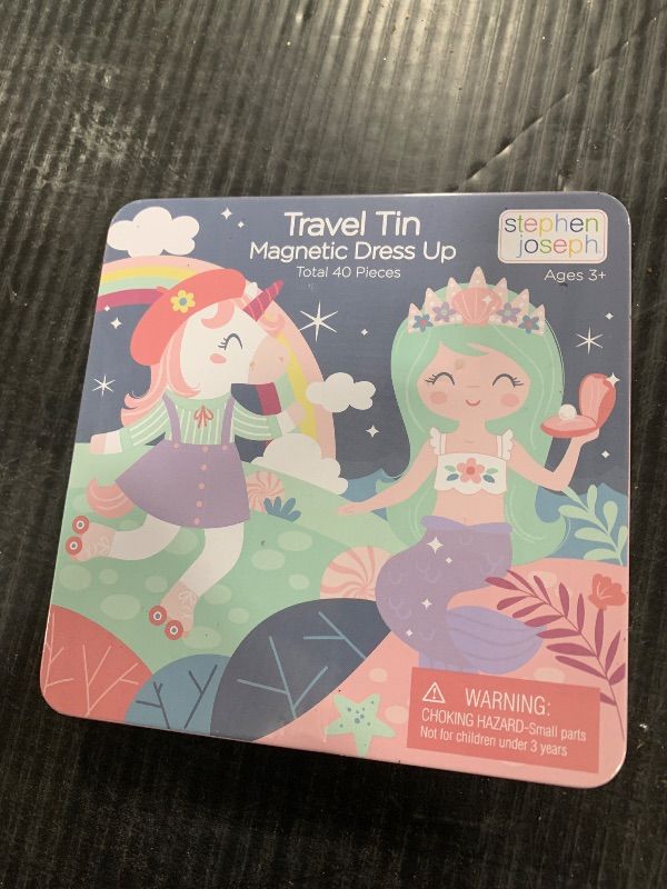 Photo 1 of Stephen Joseph - Pink & Green Unicorn & Mermaid Travel Magnetic Dress-up Toy Set
