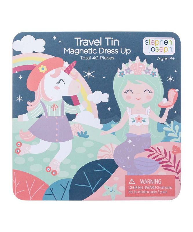 Photo 1 of Stephen Joseph - Pink & Green Unicorn & Mermaid Travel Magnetic Dress-up Toy Set
