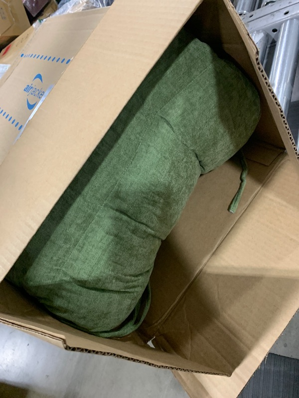 Photo 1 of ROFIEJOX Rocking Chair Cushion - Chenille Fabric, High-Density Sponge, Durable Comfort Non-Slip Bottom Tufted Seat Pads with Ties, Chenille?Green, 44x19x4 inch