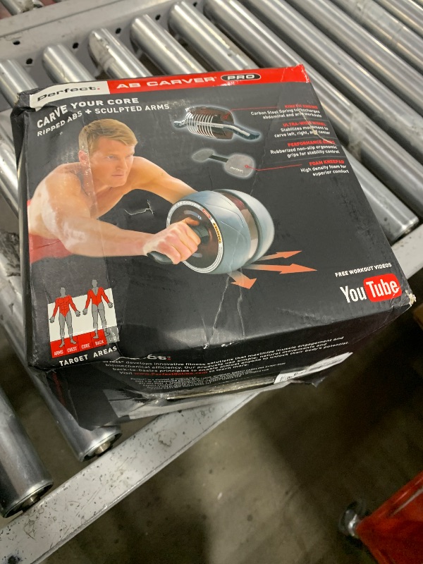 Photo 1 of Perfect Fitness Ab Carver Pro Roller Wheel With Built In Spring Resistance, At Home Core Workout Equipment, Red