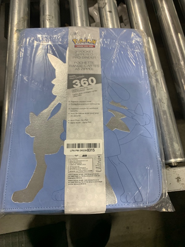 Photo 1 of Ultra PRO Elite Series Pokémon Cards PRO-Binder - Lucario Design, Holds 360 Sleeved Cards, 9-Pocket Side-Loading Pages, Padded Leatherette with Foil, Zipper Closure, Ideal for Pokémon Collectors