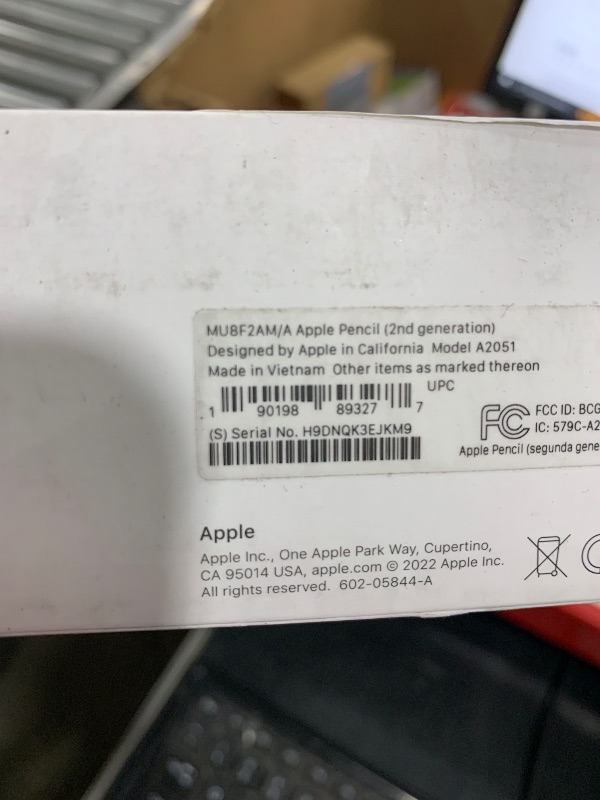 Photo 1 of Apple Pencil (2nd Generation): Device Compatibility Check Required - Pixel-Perfect Precision, Perfect for Note-Taking, Drawing, and Signing documents. Attaches, Charges, and Pairs magnetically.