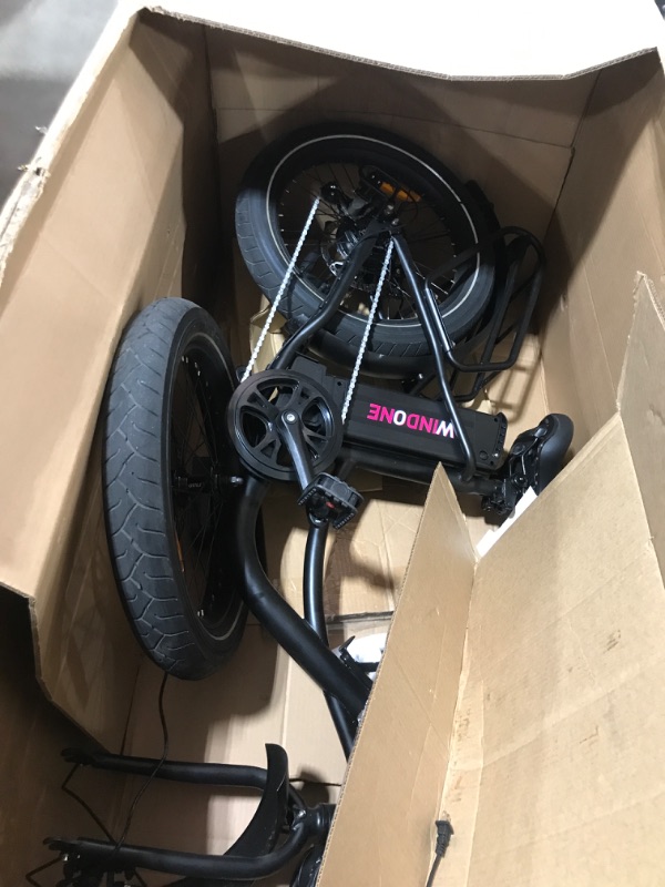 Photo 1 of Windone E20 Electric Bike for Adults, Max 20 MPH Speed & 40 Miles Range, 20''×3.0'' Tire and 350W Motor Electric Bicycle, 7 Speed Shimano for Urban Commuters, Removable Battery, Ebike