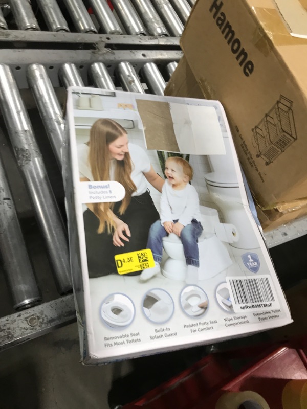 Photo 1 of Real Feel 2-in-1 Potty with Wipes Storage, Flushing Sounds & Disposable Liners - Realistic Toilet - Easy to Clean & Assemble - Jool Baby (Gray)