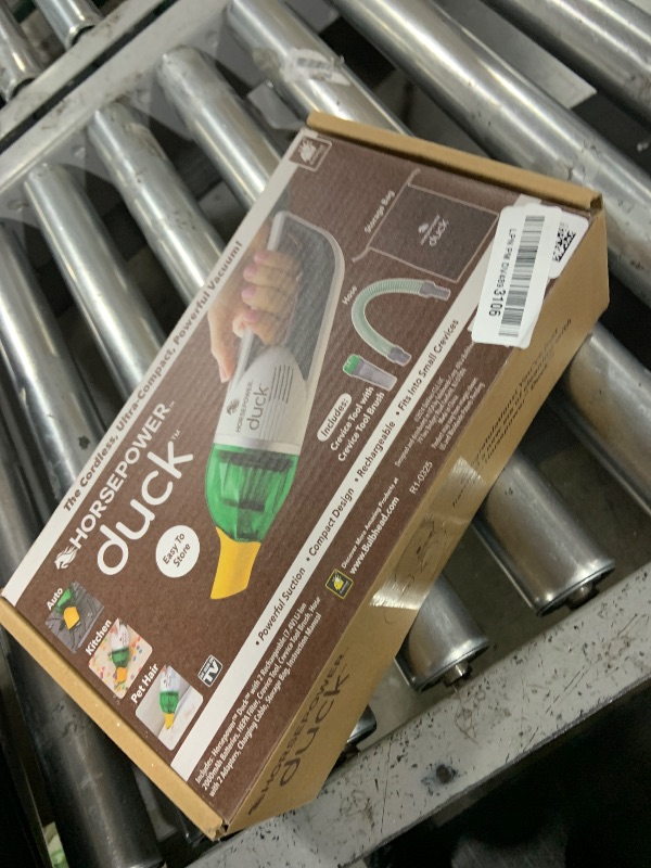 Photo 1 of Duck Compact Cordless Vacuum by Horsepower, Ultra-Powerful, Strong Suction, AS-SEEN-ON-TV, Easy To Store, Rechargeable. Home, Auto, Pet Hair, Fits In Tiny Crevices, Includes Hose, Crevice Tool & Brush