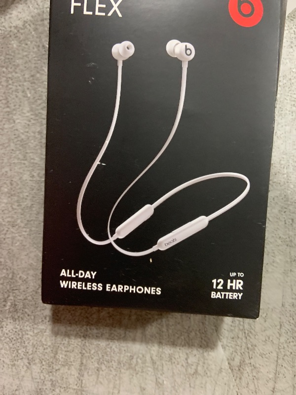 Photo 1 of Beats Flex Wireless Earbuds - Apple W1 Headphone Chip, Magnetic Earphones, Class 1 Bluetooth, 12 Hours of Listening Time, Built-in Microphone - Smoke Gray