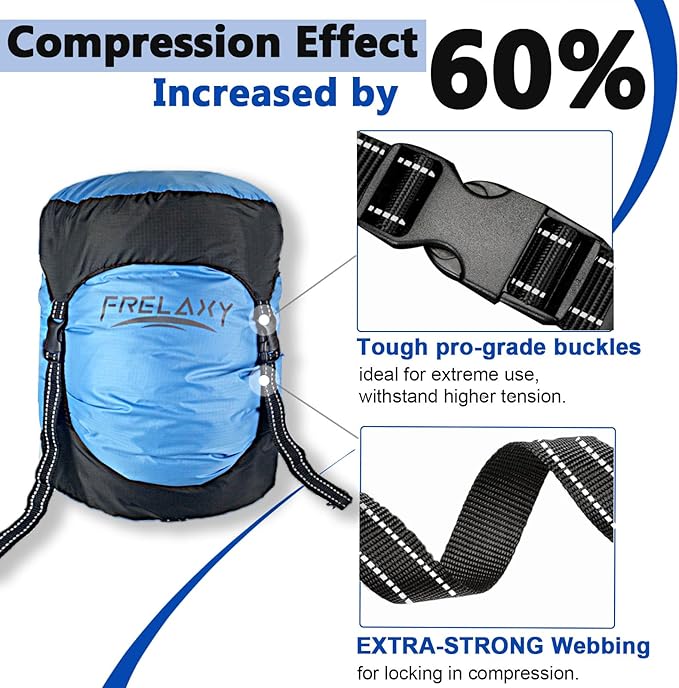 Photo 1 of Frelaxy Compression Sack, 40% More Storage! 11L/18L/30L/45L Compression Stuff Sack, Water-Resistant & Ultralight Sleeping Bag Stuff Sack - Space Saving Gear for Camping, Traveling, Backpacking