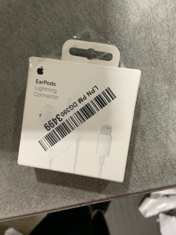 Photo 1 of Apple EarPods Headphones with Lightning Connector, Wired Ear Buds for iPhone with Built-in Remote to Control Music, Phone Calls, and Volume