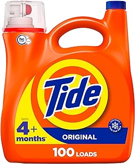 Photo 1 of Tide Laundry Detergent Liquid, Original Scent, HE Compatible, 100 Loads, 132 fl oz, Tide Laundry Detergent, Liquid Laundry Detergent (Packaging May Vary)
