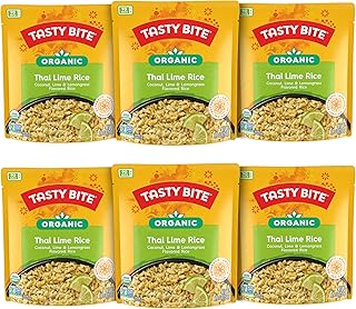 Photo 1 of Tasty Bite Organic Thai Lime Rice, 8.8 Ounce, Pack of 6, Ready to Eat, Microwavable, Vegan, Gluten-Free EXP- JAN/31/2025