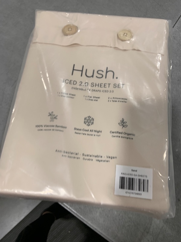 Photo 1 of Hush Iced Sheet and Pillowcase Set | King | Includes One Fitted Sheet, One Top Sheet and Two Standard Pillowcases | Soft & Hypoallergic | Tan/Sand
