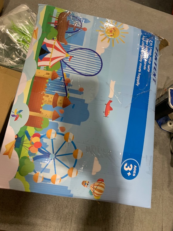 Photo 1 of 3 in 1 Pop Up Kids Play Tent with Tunnel and Ball Pit for Kids, Boys, Girls, Babies and Toddlers, Indoor/Outdoor Playhouse, Brown/Apricot