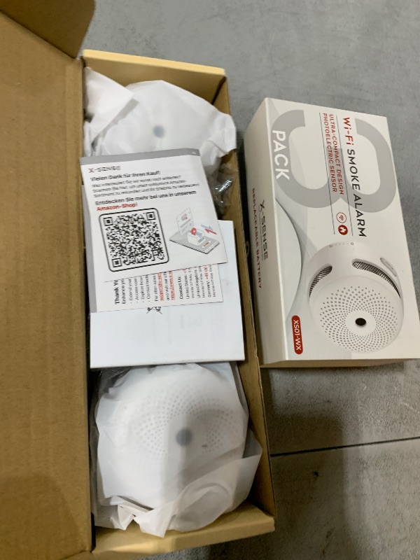 Photo 1 of X-Sense Smart Smoke Detector Fire Alarm with Replaceable Battery, Wi-Fi Smoke Detector, Real-Time App Notifications, XS01-WX, 3-Pack