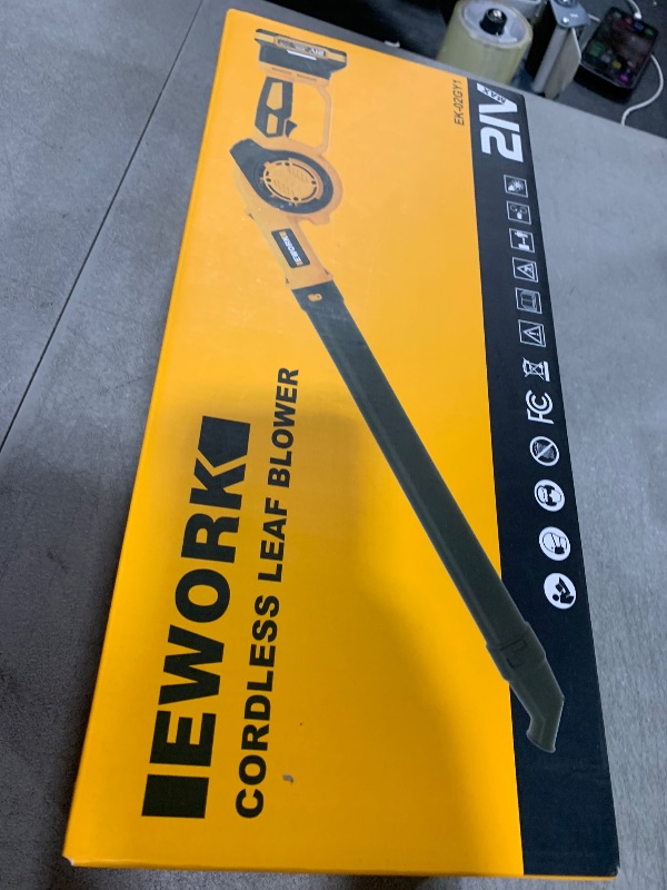 Photo 1 of EWORK Mini Cordless Leaf Blower Up to 200 MPH 21V Small Electric Leaf Blower Cordless with Battery and Charger, 3 Speed Modes, Compact Battery Powered Leaf Blowers for Lawn Care