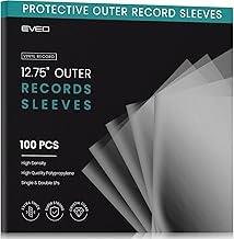 Photo 1 of EVEO 100 Vinyl Record Sleeves Outer – Crystal Clear Outer Vinyl Sleeves LP Album Covers 12.75"x12.75" | Perfect Fit Protective 3 Mil Protection for Single & Double LPs - Archival Quality
