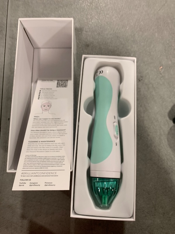 Photo 1 of PMD Personal Microderm Classic for At-Home Use, Facial Exfoliator Tool, Microdermabrasion Machine Kit for Face and Body Skincare, Teal