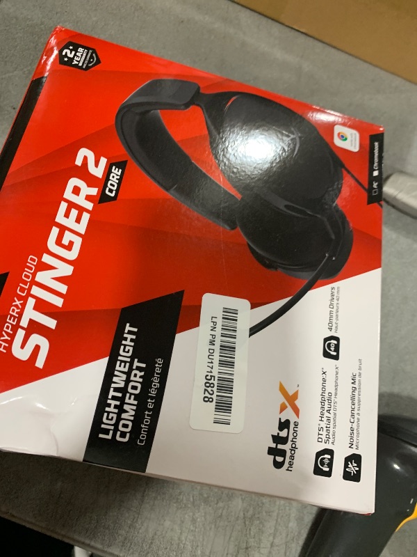 Photo 1 of HyperX Cloud Stinger 2 Core – PC Gaming Headset, Lightweight Over-Ear Headset with mic, Swivel-to-Mute mic Function, DTS Headphone:X Spatial Audio, 40mm Drivers,Black