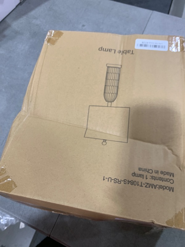 Photo 1 of OYEARS 22.5" Beside Lamp for Nightstand, Modern Farmhouse Lamp for Living Room with USB A+C Charging Ports, Boho Bedroom Lamp?Beige & Brown (1 Pack)
