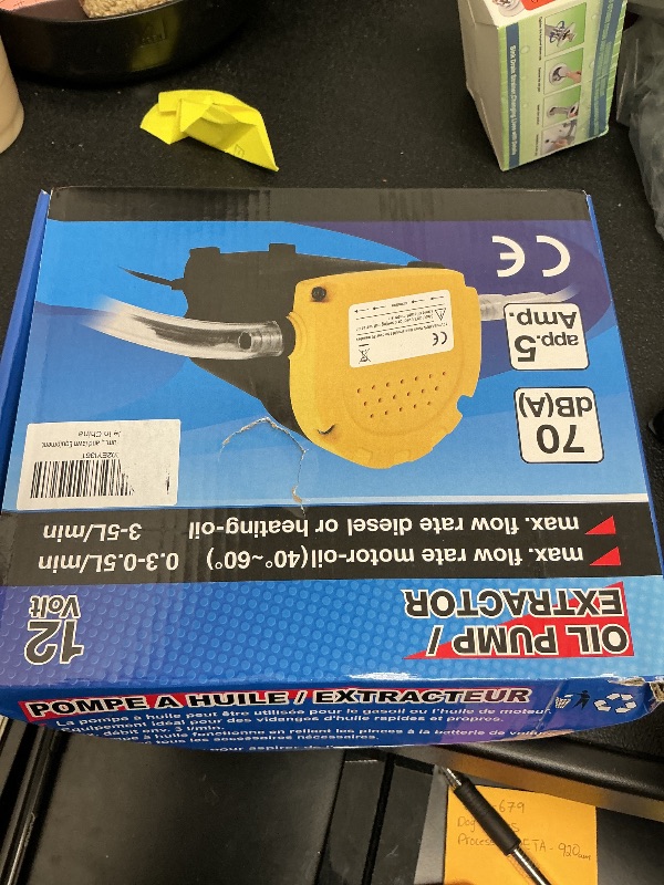 Photo 2 of Amarine 12V Electric Oil Extractor - 60W Pump for Cars, Motorcycles, RVs, Boats & Lawn Equipment