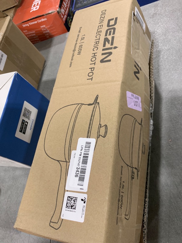 Photo 1 of Dezin Hot Pot Electric with Steamer Upgraded, Non-Stick Sauté Pan, Rapid Noodles Electric Pot, 1.5L Mini Pot for Steak, Egg, Fried Rice, Ramen, Oatmeal, Soup with Power Adjustment