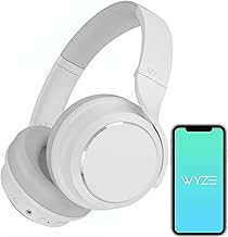Photo 1 of WYZE Noise Cancelling Headphones, Over The Ear Headphones with Active Noise Cancellation, High-Fidelity Sound, Transparency Mode, Alexa Built-in, White
