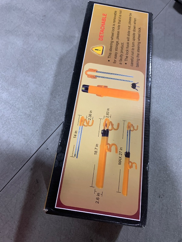 Photo 1 of Tevlaphee Steering Wheel Lock - Heavy Duty Antitheft Device and Car Security Lock with Adjustable Locking and 3 Keys - Great Vehicle and Truck Deterrent (Yellow)