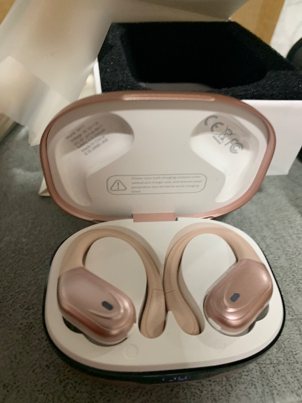 Photo 1 of Wireless Earbuds Bluetooth Headphones 80hrs Playback Ear Buds Power Display with Noise Canceling Mic Headsets for Sports/Workout/Running Rose Gold