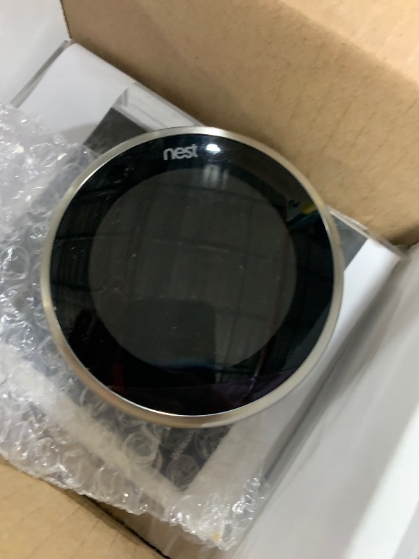 Photo 1 of Google Nest Learning Thermostat - Programmable Smart Thermostat for Home - 3rd Generation Nest Thermostat - Compatible with Alexa - Stainless Steel (Renewed)