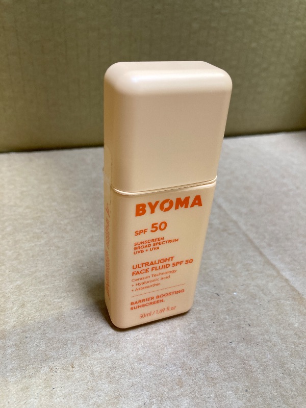 Photo 1 of BYOMA SPF 50 Face Fluid - Ultra-Lightweight Facial Sunscreen for All Skin Tones - Luminous Glow, No White Cast - SPF Moisturizer Strengthens Skin Barrier - 1.69 fl.oz