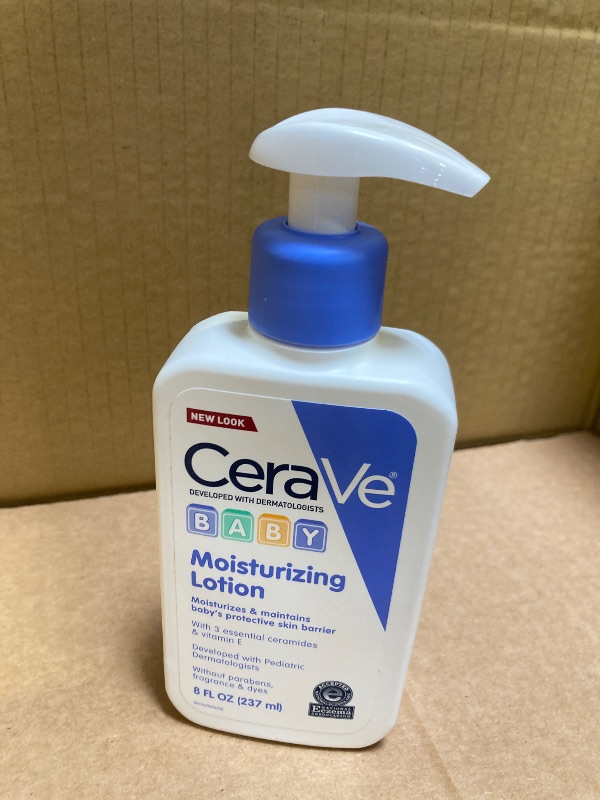 Photo 1 of CeraVe Baby Lotion, Gentle Baby Skin Care with Ceramides, Niacinamide & Vitamin E, Fragrance, Paraben, Dye & Phthalates Free, Lightweight Moisturizer, 8 Ounce, Packaging May Vary