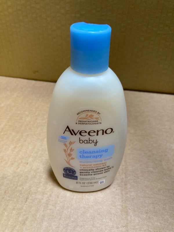 Photo 1 of Aveeno Baby Cleansing Therapy Moisturizing Baby Body Wash with Natural Oatmeal & ProVitamin B5, Gentle Tear-Free Baby Bath Wash for Sensitive & Eczema-Prone Skin, Hypoallergenic, 8 oz