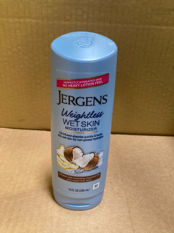Photo 1 of Jergens Wet Skin Body Lotion with Coconut Oil, In Shower Lotion for Dry Skin, Fast-Absorbing, Non-Sticky, Dermatologist Tested, 10 Ounce