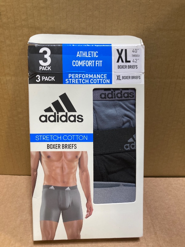 Photo 1 of Size XL--3Pack Men's Adidas Stretch Cotton Boxer Briefs 