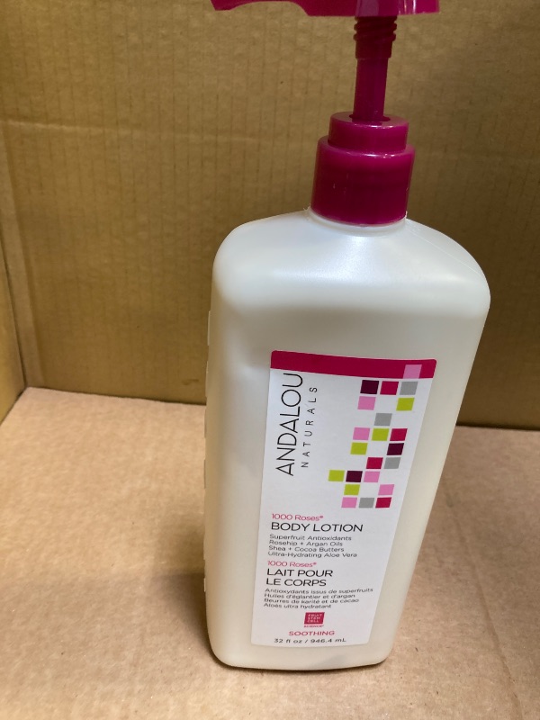 Photo 1 of Andalou Naturals 1000 Roses Soothing Body Lotion, 32 Fl. Oz Value Size, Sensitive Skin Lotion with Cocoa Butter, Shea Butter, Aloe Vera & Rosehip Oil