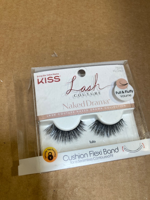 Photo 1 of KISS Lash Couture Naked Drama Collection False Eyelashes with Cushion Flexi Band, Full & Fluffy Volume, Style 'Tulle', 1 Pair Fake Eyelashes