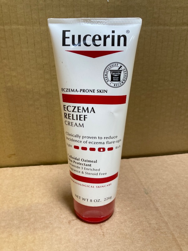Photo 1 of Eucerin Eczema Relief Cream, Full Body Lotion, Moisturizing Eczema Cream with Colloidal Oatmeal (Skin Protectant) and Ceramide 3, 8 Oz Tube